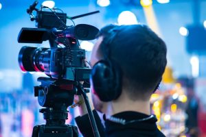 Cameraman recording for marketing